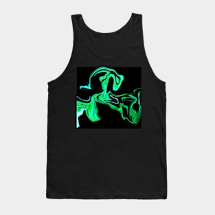 Toxic Green  - Digital Liquid Paint Swirls Tank Top